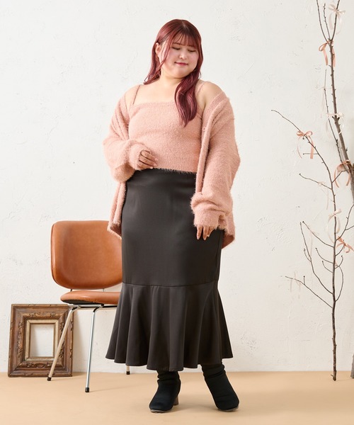 Louiosy カーディガン 「大きいサイズ」マルチウェイシャギー