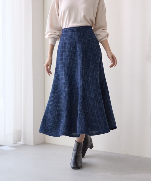 ミックスツイード ロングスカート h104d6863.jpg