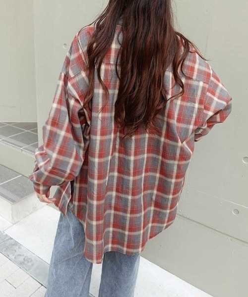 CORNERS ブラウス シャツ オーバーサイズチェックシャツ