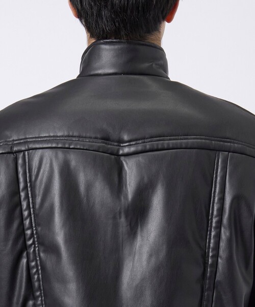 ベスト ジレ 「BASICKS/ベイシックス」Patted Faux Leather Vest メンズの画像