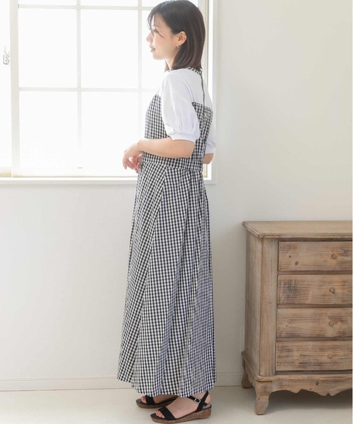 「PREFERIR」 半袖ワンピース LARGE ネイビー レディース_画像8