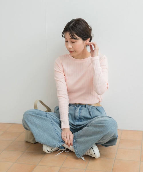 tシャツ 針抜きＴシャツ レディース URBAN RESEARCH DOORS tシャツ 針抜き長袖カットソー レディース