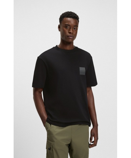 Hugo Boss ヒューゴ・ボス リラックスロゴTシャツ メンズ HUGO tシャツ リラックスフィットTシャツ コットン スプリット