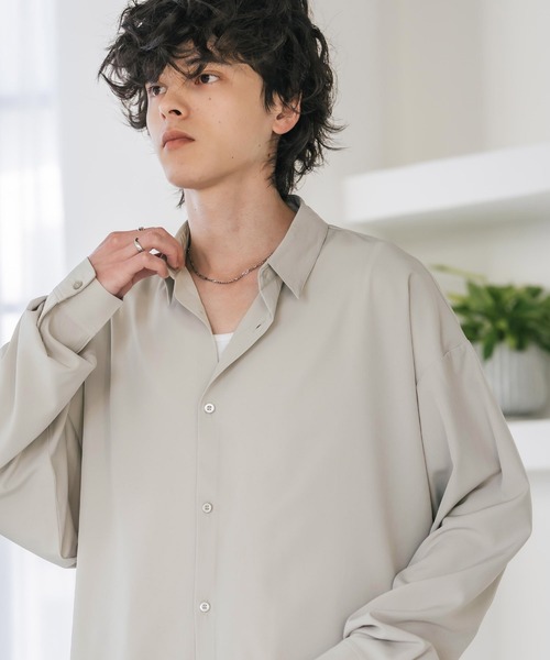 今期完売rokuロクリネン混シャツ38ベージュ 6 (ROKU) - 6(ROKU) / ロク | OPEN COLLAR SHIRT オープンカラーシャツ