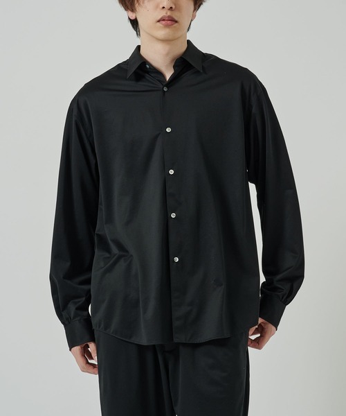 KANEMASA PHIL. 46G Modest Shirt サックス KANEMASA PHIL.】46G MODEST STRIPE L/S SHIRT - PS BLACK