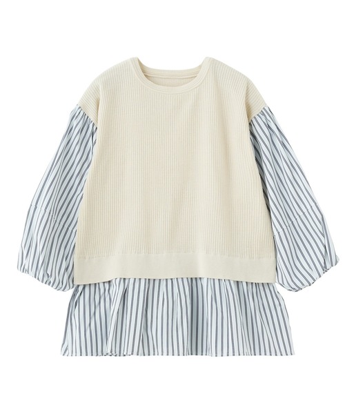 ブラウス シャツ シャツドッキングニット レディース