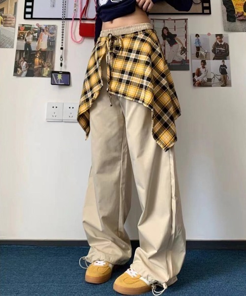 NULLUS ヌルース　24aw チェック柄 レイヤードスカートパンツ NULLUS ヌルース 24aw チェック柄 レイヤードスカートパンツ