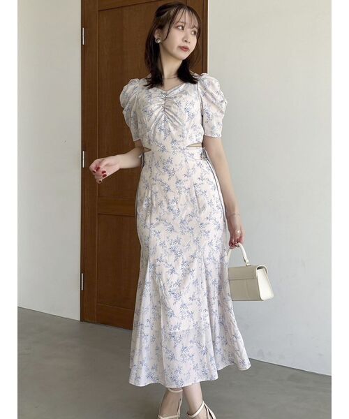 作家物 野蚕タッサーシルク クルタワンピース dazzlin ワンピース ウエストカットアウトパイピングワンピース