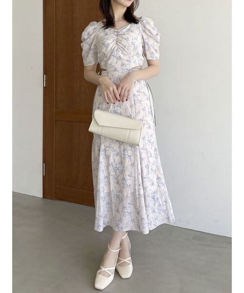 dazzlin ワンピース ウエストカットアウトパイピングワンピース