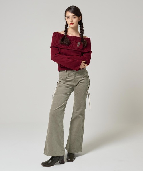 「TINA：JOJUN」 コーデュロイパンツ S グレー レディース_画像3