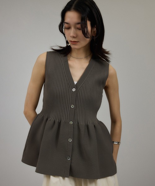SALON adam et rope' ニット セーター 「WEB限定」リブフレアー