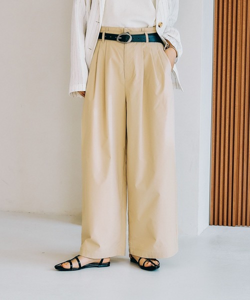 パンツ satsuma AMBIDEX Store △〇 ギンガム タックパンツ(F アオ): bulle de savon