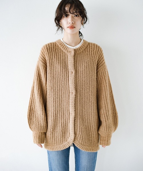 「haco!」 ニットカーディガン SMALL ベージュ レディース_画像7
