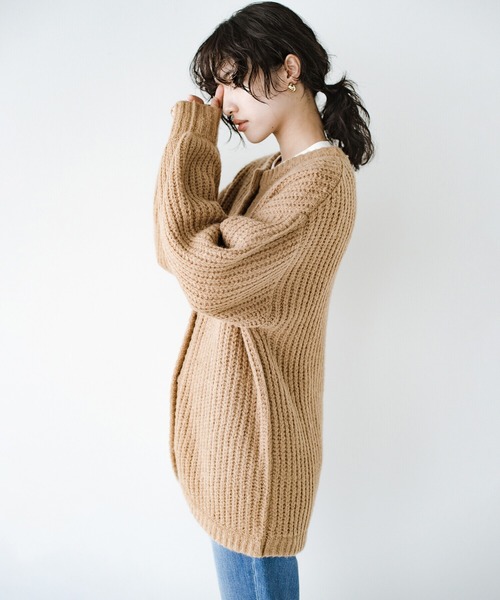 「haco!」 ニットカーディガン SMALL ベージュ レディース_画像9