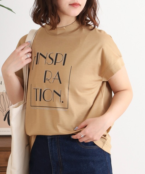 ブローディア BRODIAEA PREMIUMスムース 半袖ロゴTシャツ （キャメル） ブローディア BRODIAEA PREMIUMスムース 半袖ロゴTシャツ