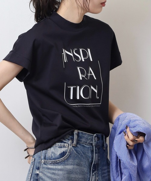 ブローディア BRODIAEA PREMIUMスムース 半袖ロゴTシャツ （ダークネイビー） BRODIAEA メタリック箔押し スムースTシャツ（Tシャツ