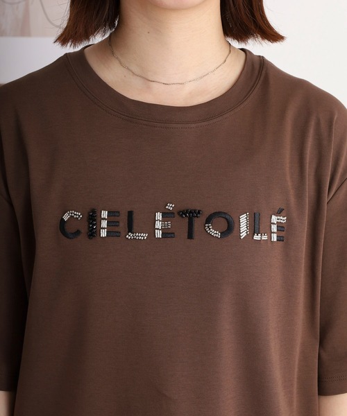 tシャツ hunch ビーズ刺繍ロゴTシャツ レディース hunch tシャツ ビーズ刺繍ロゴTシャツ レディース : ZOZOTOWN