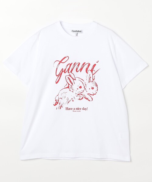 GANNI tシャツ GANNI/ガニー Basic Jersey Bunnies RelaxedT