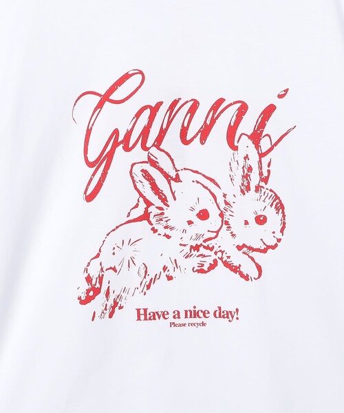 GANNI ウサギイラスト Tシャツ GANNI tシャツ GANNI/ガニー Basic Jersey Bunnies RelaxedT