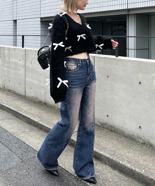 「SPIRALGIRL」 ニットカーディガン FREE グレー レディース_画像3