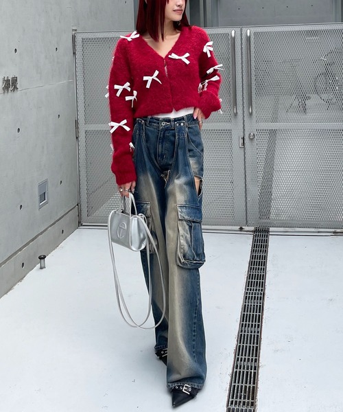 「SPIRALGIRL」 ニットカーディガン FREE グレー レディース_画像7