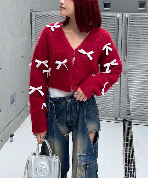 「SPIRALGIRL」 ニットカーディガン FREE グレー レディース_画像8