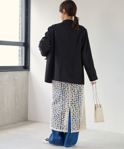 ジャーナルスタンダードレリューム ノーカラージャケット ブラック サイズ36 ジャーナルスタンダードレリューム ノーカラージャケット ブラック