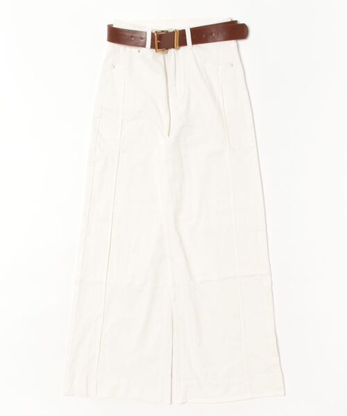 ジーンズ デニム デニムパンツ belted flare denim pants /ベルト付き シーム フレア デニム パンツ レディース tシャツ belted flare denim pants /ベルト付き シーム フレア