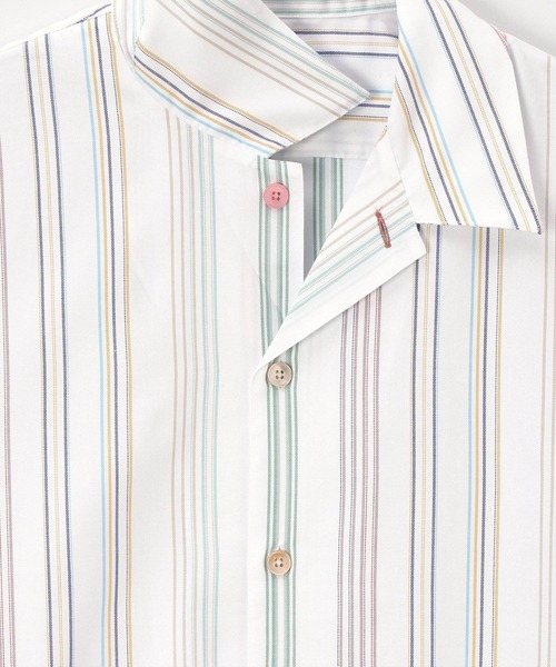 PS Paul Smith シャツ 半袖 Half Tone Floral” ストライプ オープン