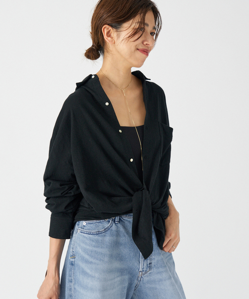 ブラウス シャツ ONIT/オニット ROUGH COTTON OVER SH オーバーサイズシャツ レディース IENA｜ONIT/オニット ROUGH COTTON OVER SH オーバーサイズ