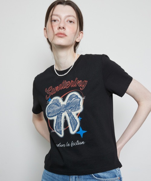 tシャツ L3 RIBBON T-SHIRT レディース
