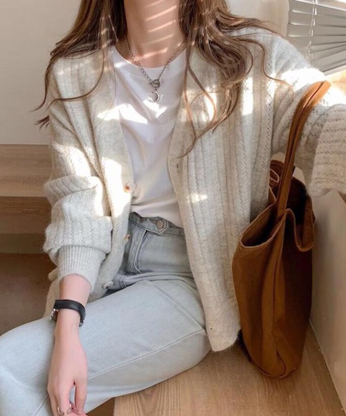 「Girly Doll」 「BIFROST」ニットカーディガン F イエロー レディース_画像2