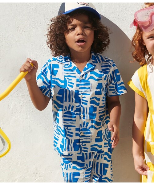 PETIT BATEAU（プチバトー） ブラウス シャツ 半袖プリントシャツ