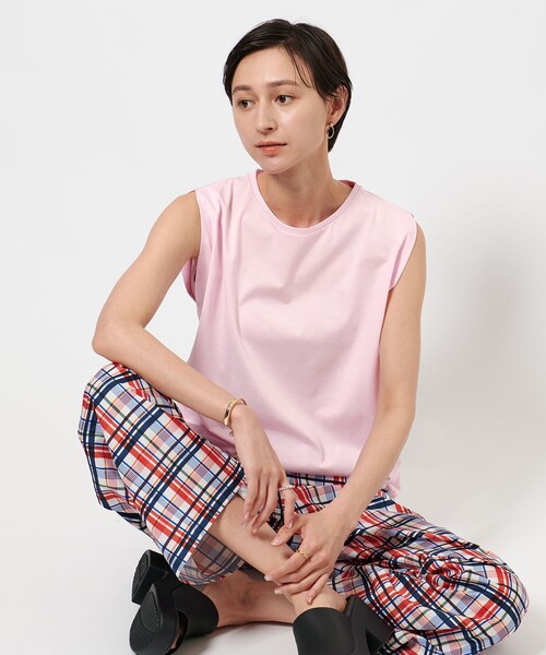tシャツ 「TO UNITED ARROWS」コットン ノースリーブ カットソー レディース UNITED ARROWS tシャツ ベーシック ノースリーブ カットソー