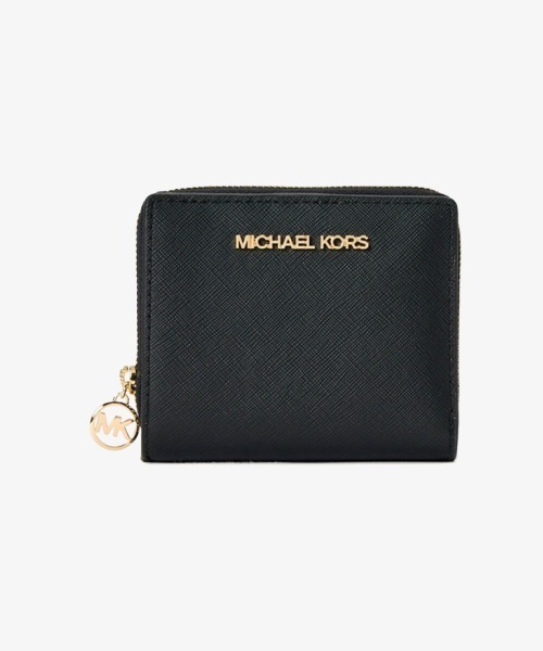 【新品】マイケルコース　二つ折財布　ジップ チャーム ウォレットミディアム MICHAEL KORS（マイケルコース） 二つ折り 二つ折り財布 財布 JET SET