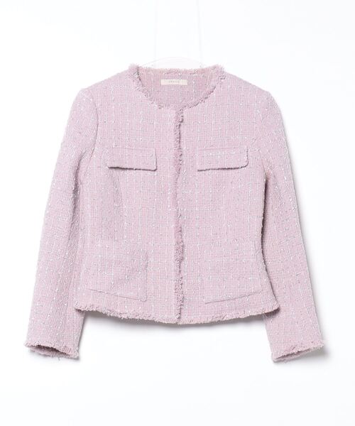 ツイードジャケット　EPOCA　エポカ　サイズ38 7号〜9号　Ｓ〜Ｍ EPOCA（エポカ） ツイードジャケット 38 ピンク レディース : ZOZOTOWN