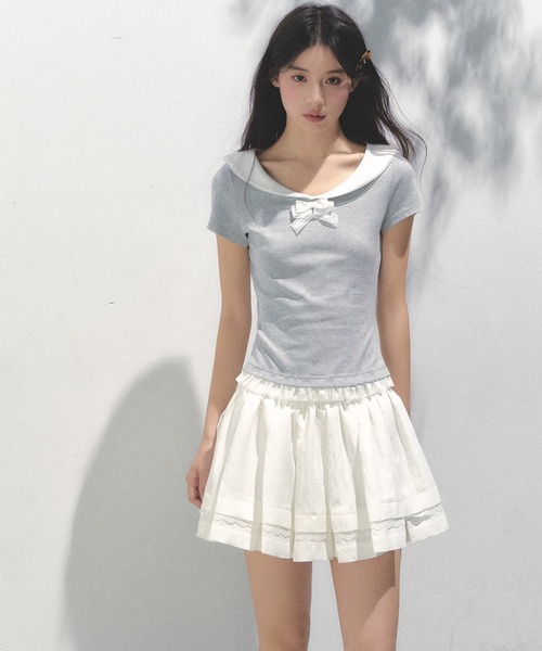 SunsetPark スカート フレンチガーリープリーツスカート SP25s089