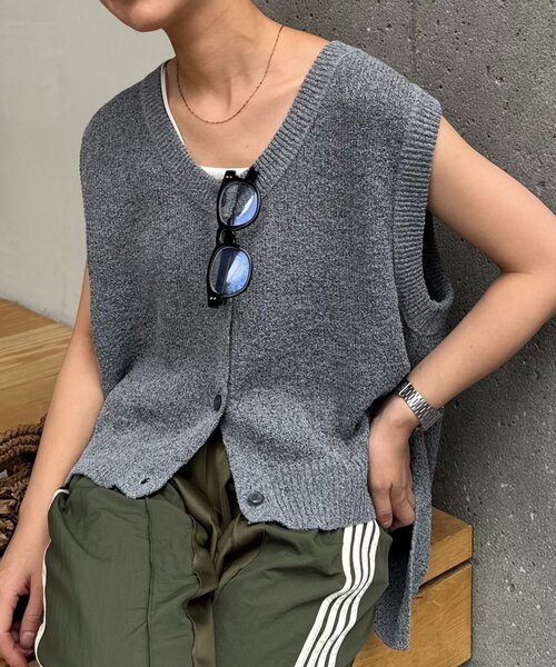 CIAOPANIC TYPY ベスト ジレ メランジ編みサマーニットベスト