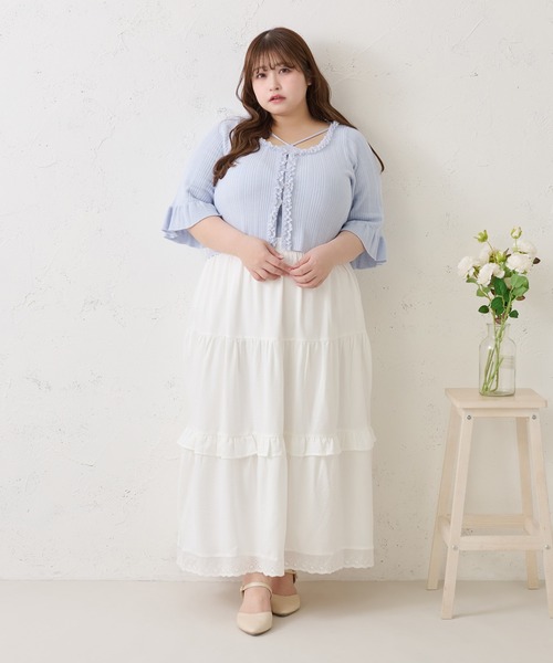 Louiosy ルオシー　レース刺繍スカート　大きいサイズ3L Louiosy ルオシー レース刺繍スカート 大きいサイズ3L - メルカリ