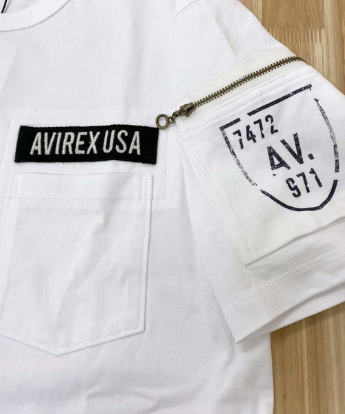 [AVIREX] короткий рукав футболка L белый мужской 