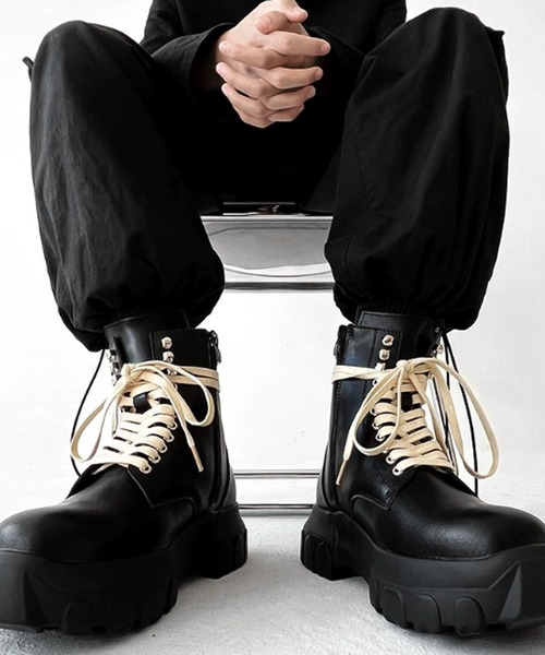 Volume sole boots ボリュームソールブーツ Theater code ブーツ Leather Volume Sole Boots/レザー ボリューム