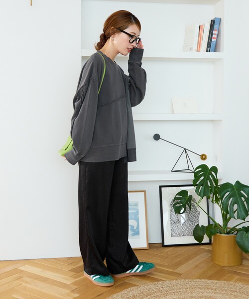 tシャツ 限定展開　リメイク風 ピグメント 裏毛 × ワッフル プルオーバー レディース | FREAK'S STORE | 10