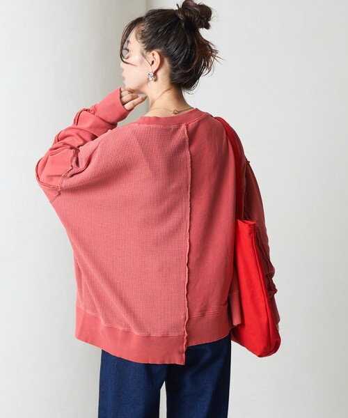 tシャツ 限定展開　リメイク風 ピグメント 裏毛 × ワッフル プルオーバー レディース | FREAK'S STORE | 18