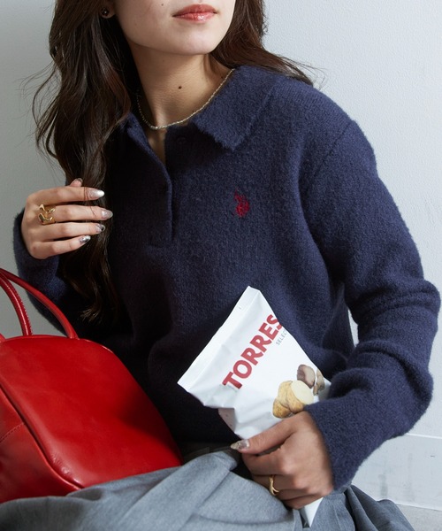SECOND LAYER ニットポロ　ポロシャツ　セーター SECOND/LAYER（セカンドレイヤー）の「＜SECOND LAYER＞ P/SWETAER