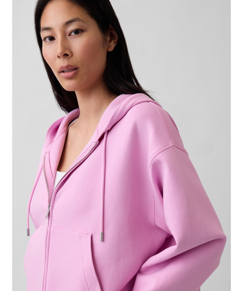 GAP オーバーサイズ ピンク ジップアップパーカー GAP（ギャップ） パーカー GapFit オーバーサイズ ジップアップ