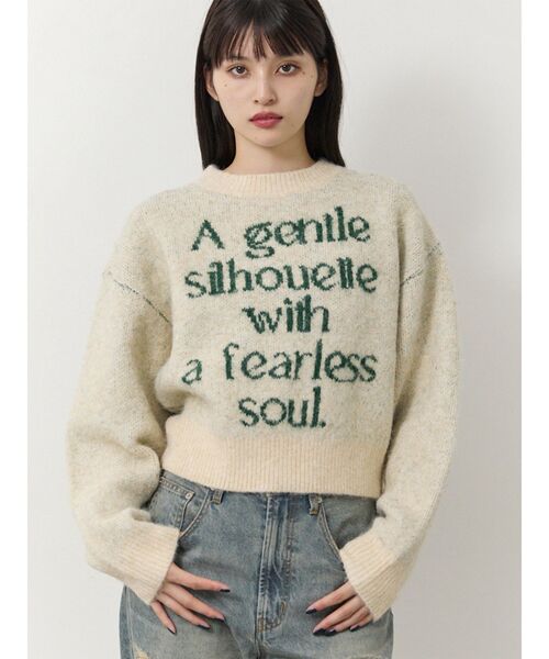 murua♡完売ニット MURUA（ムルーア） ニット セーター フレーズカラーロゴニット