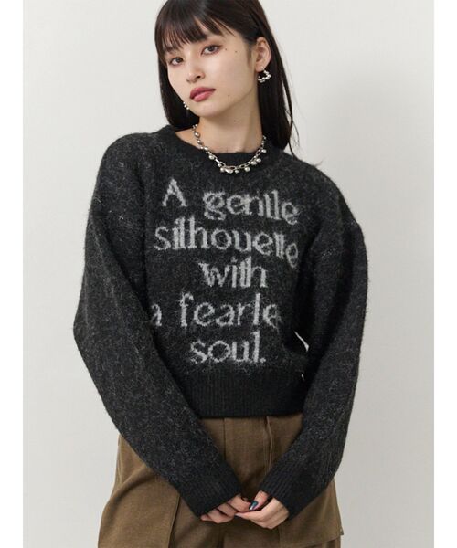 MURUA（ムルーア） ニット セーター フレーズカラーロゴニット