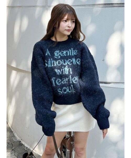 MURUA（ムルーア） ニット セーター フレーズカラーロゴニット