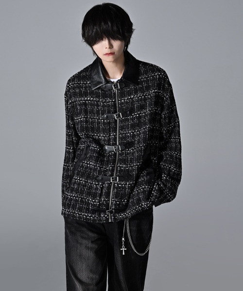 ADRER（アドラー） ブルゾン アウター Many buckle belt tweed blouson