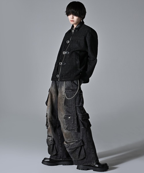 ADRER（アドラー） ブルゾン アウター Many buckle belt tweed blouson